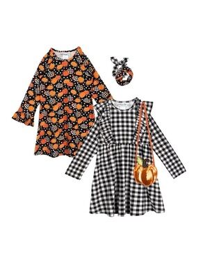 Dillards Rare Too Girls Halloween Autumn 2-Piece Dress Set NWT Size 6X